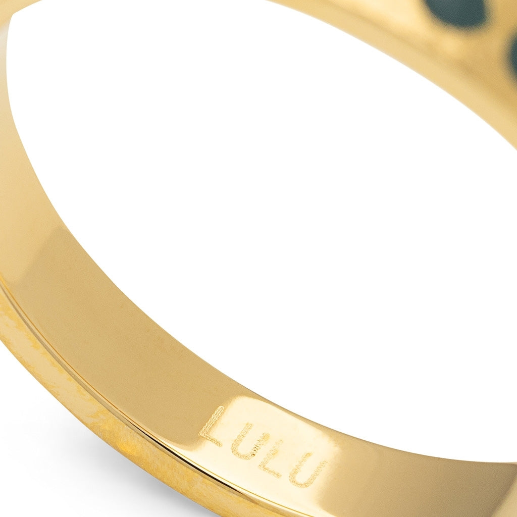 LULU Copenhagen Pattern Ring gold plated Rings North Sea Green