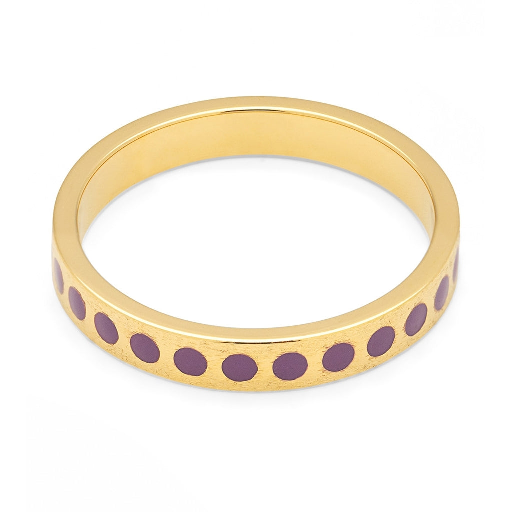 LULU Copenhagen Pattern Ring gold plated Rings Purple Harvest