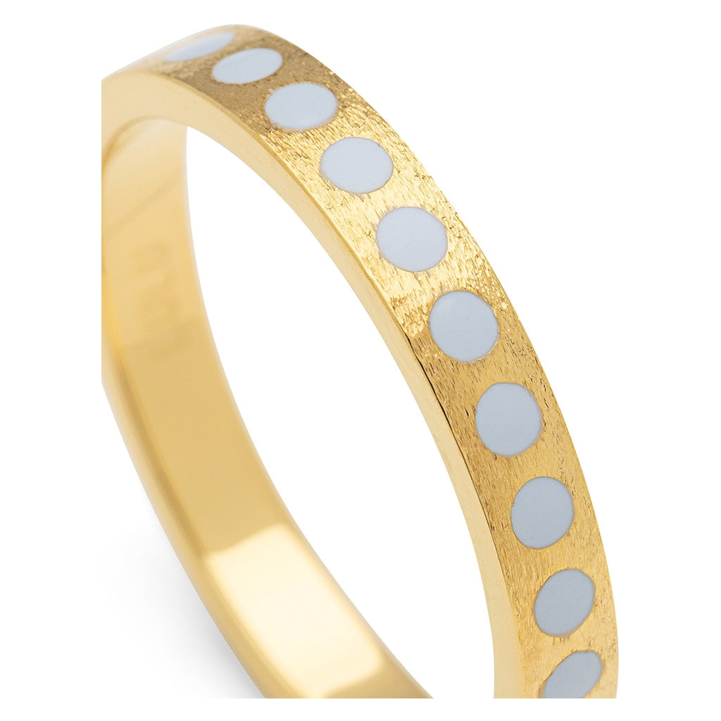 LULU Copenhagen Pattern Ring gold plated Rings Skyride Blue