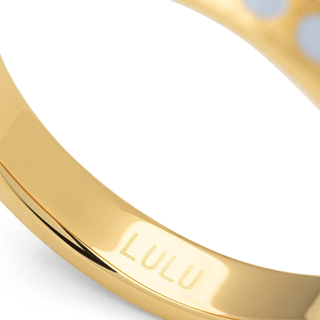 LULU Copenhagen Pattern Ring gold plated Rings Skyride Blue