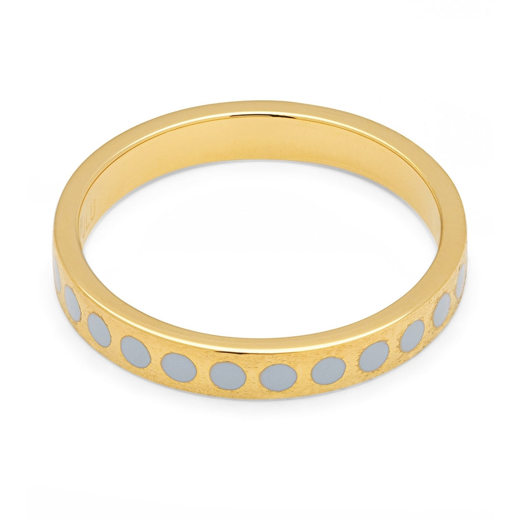 LULU Copenhagen Pattern Ring gold plated Rings Skyride Blue