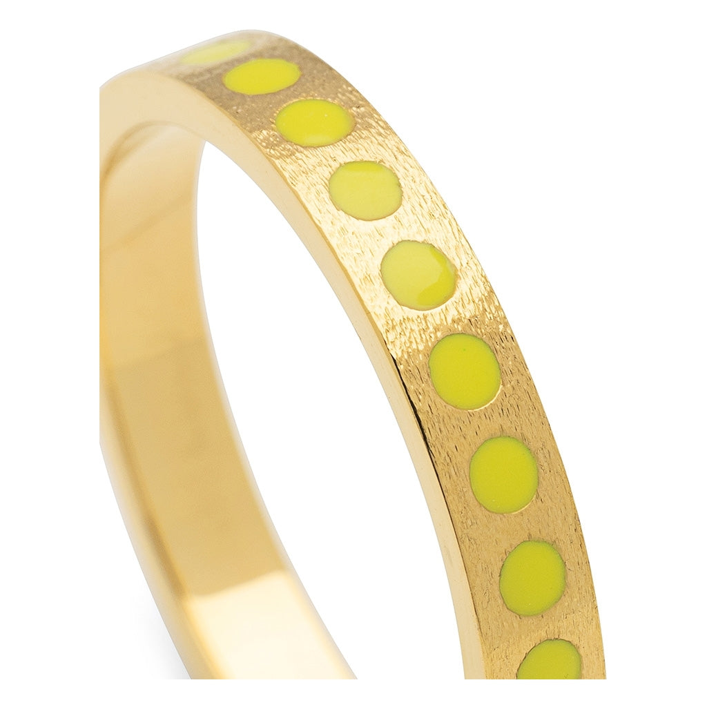 LULU Copenhagen Pattern Ring gold plated Rings Wild Lime