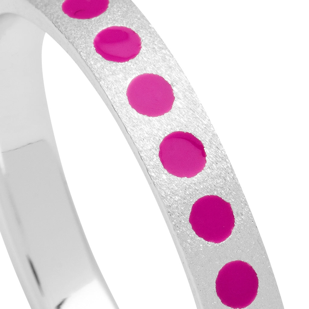 LULU Copenhagen Pattern Ring silver Rings Electric Fuchsia Pink