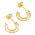 Shape Hoops Pair - Gold plated