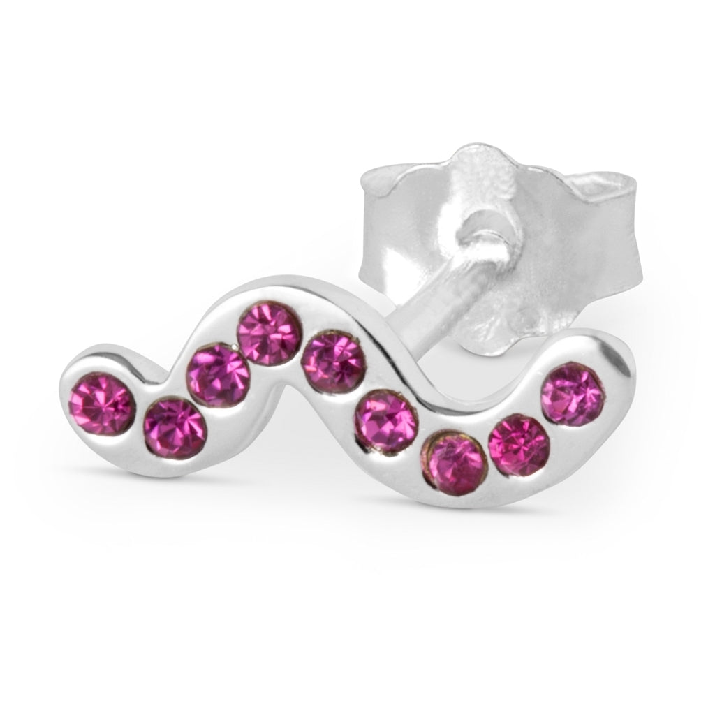 LULU Copenhagen Snaky earring 1 pcs silver plated Ear stud, 1 pcs Pink