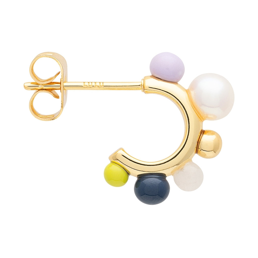 LULU Copenhagen Space Hoops - Pair - Gold plated Hoops Milky Way