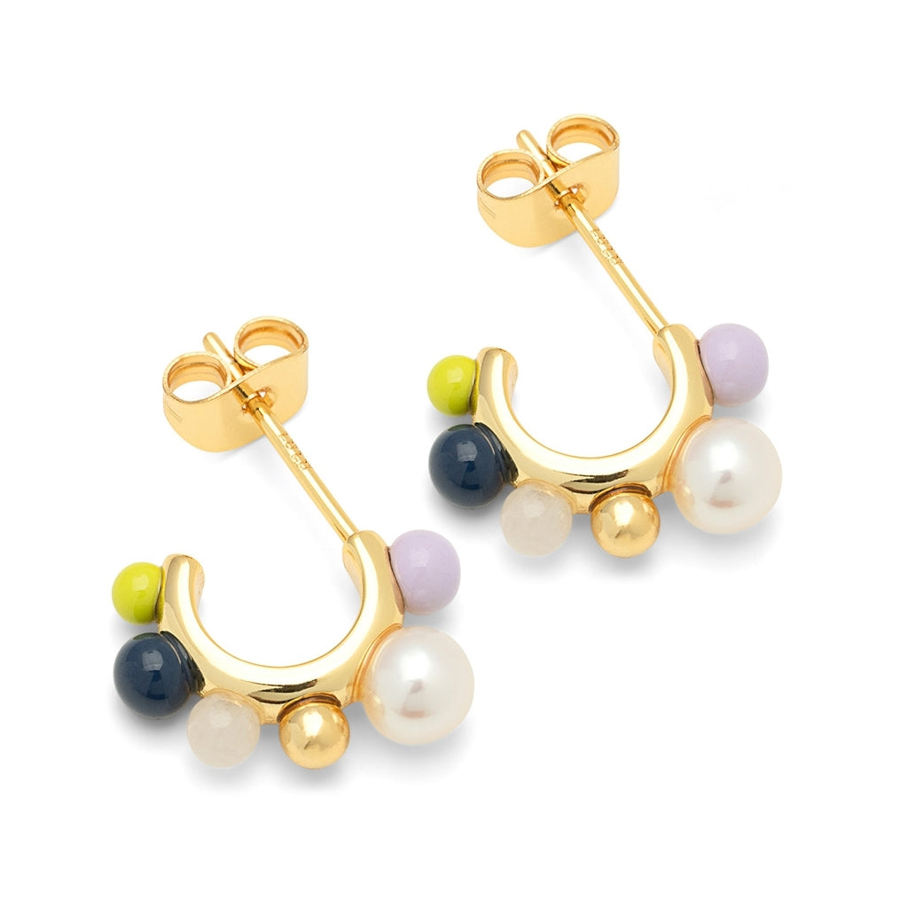 LULU Copenhagen Space Hoops - Pair - Gold plated Hoops Milky Way