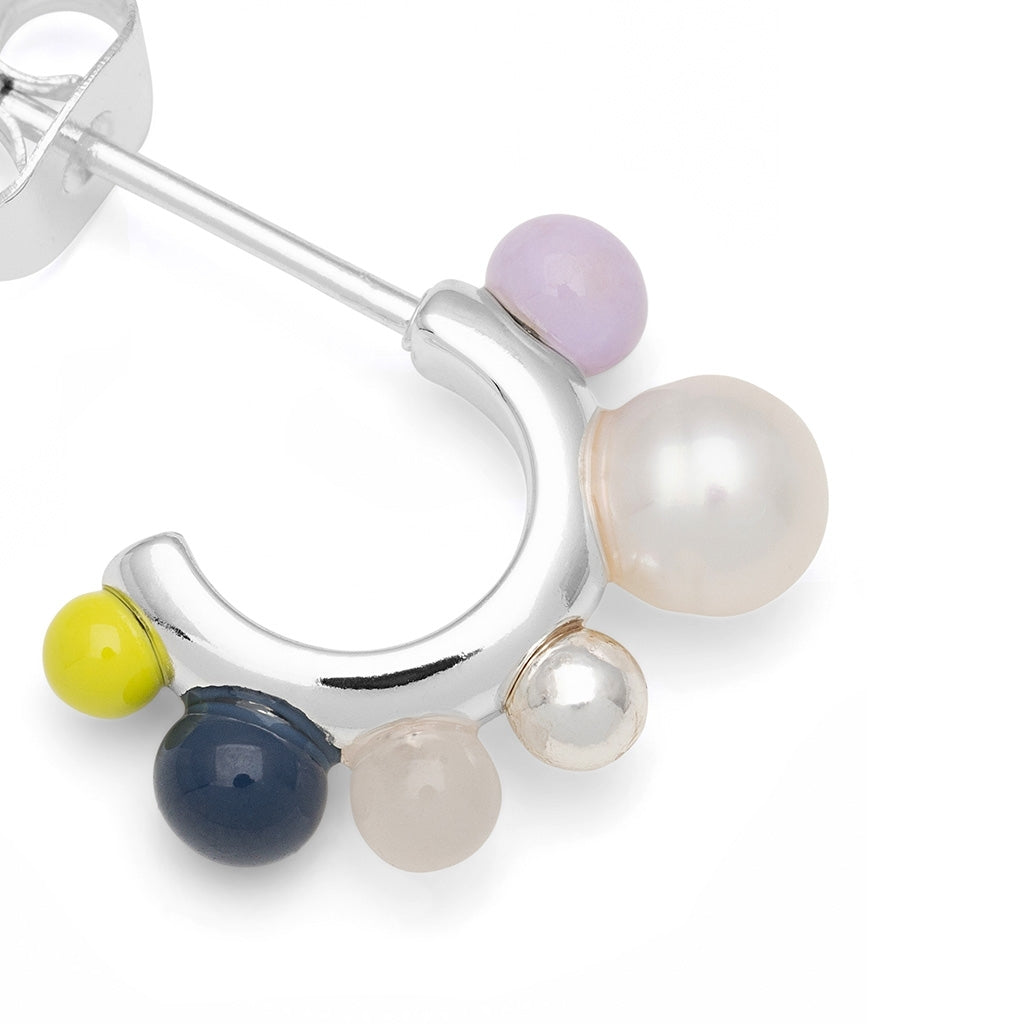 LULU Copenhagen Space Hoops Pair silver plated Hoops Milky Way