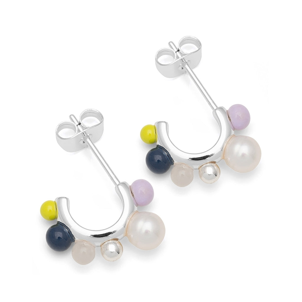 LULU Copenhagen Space Hoops Pair silver plated Hoops Milky Way