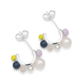 Space Hoops Pair silver plated - Milky Way