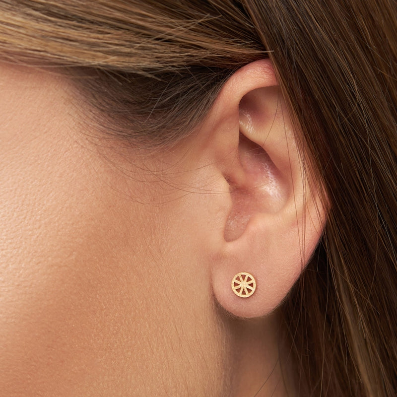 LULU Copenhagen Spinning Wheel 1 pcs Ear stud, 1 pcs Gold plated