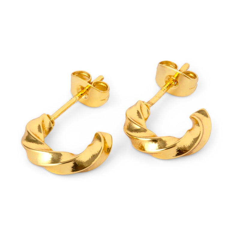 LULU Copenhagen Swirl Hoops Small pair Hoops Gold plated