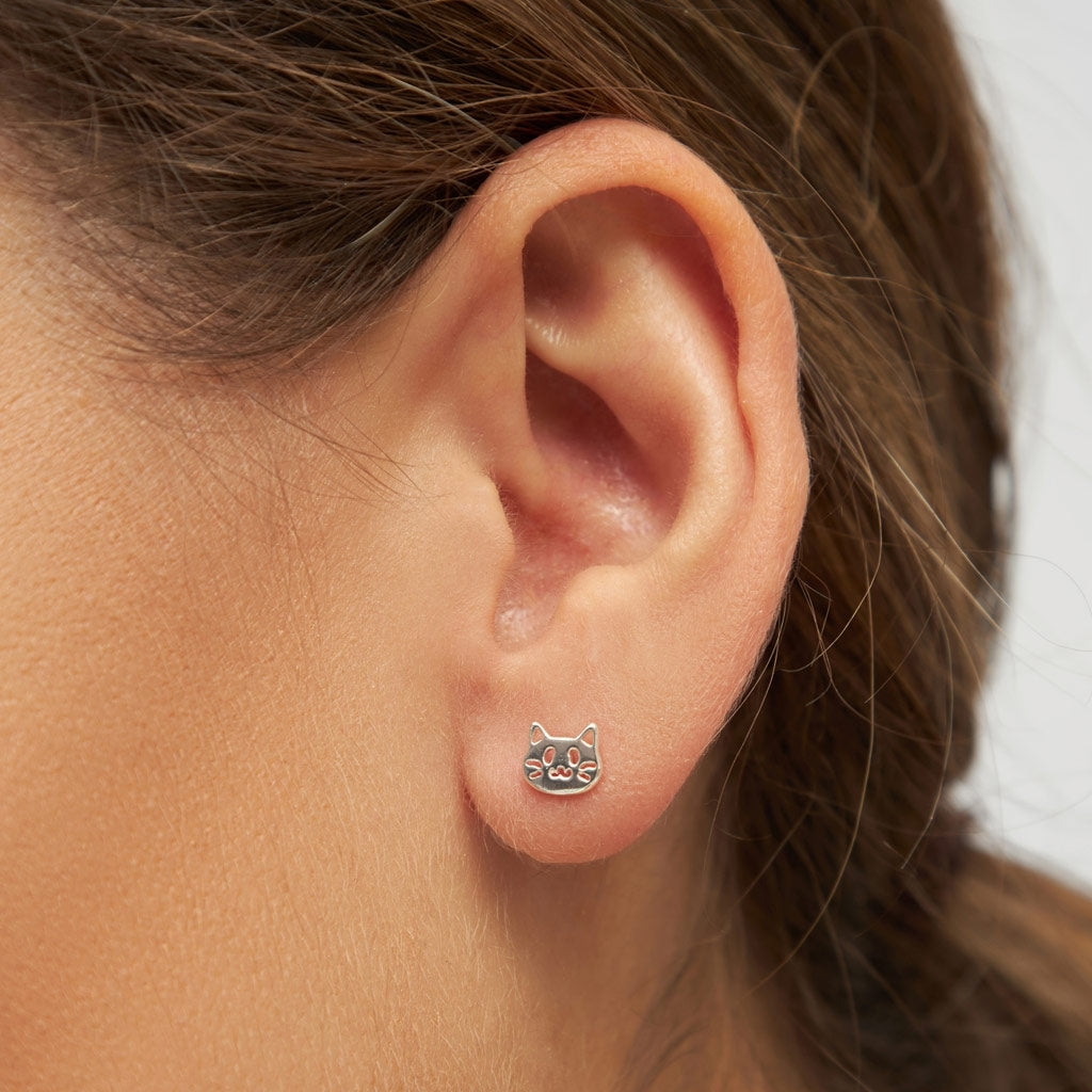 LULU Copenhagen The Cat earring 1 pcs Ear stud, 1 pcs Silver Plated