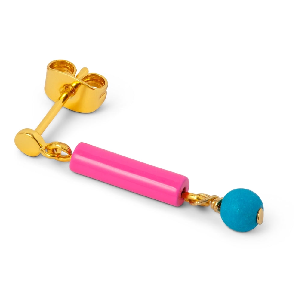 LULU Copenhagen Topping Short Pipe earring 1 pcs Ear stud, 1 pcs Pink