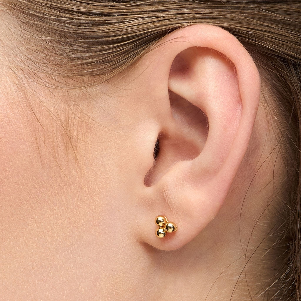 LULU Copenhagen Trio earring 1 pcs Ear stud, 1 pcs Gold plated