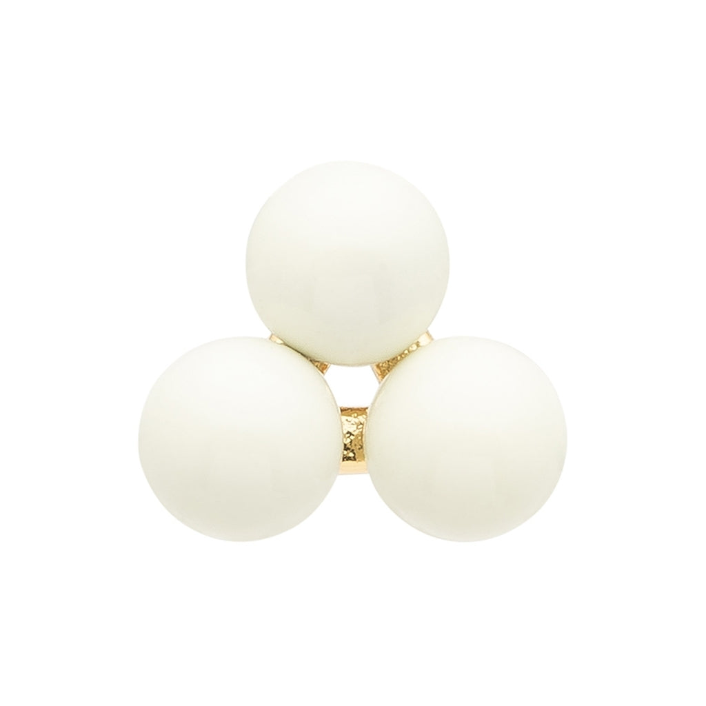 LULU Copenhagen Trio earring 1 pcs - enamel Ear stud, 1 pcs Coconut Milk