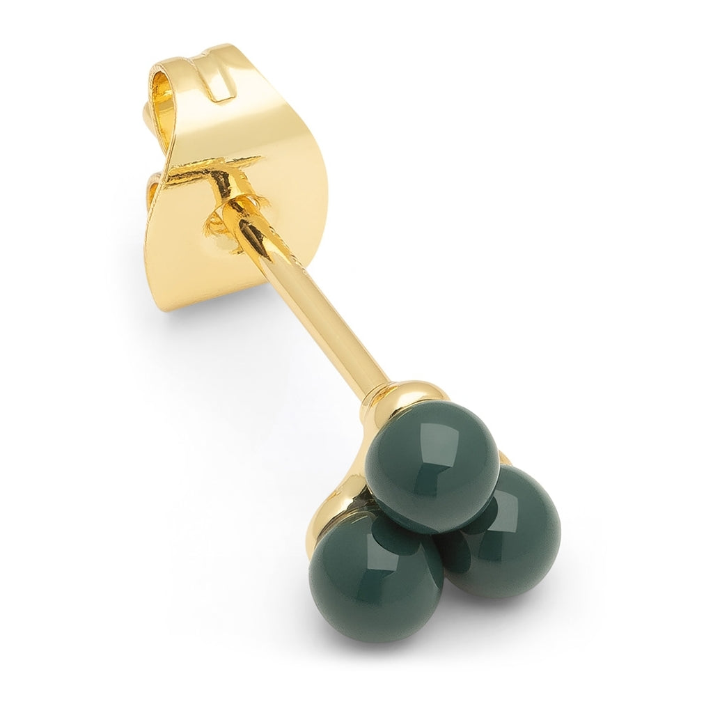 LULU Copenhagen Trio earring 1 pcs - enamel Ear stud, 1 pcs North Sea Green