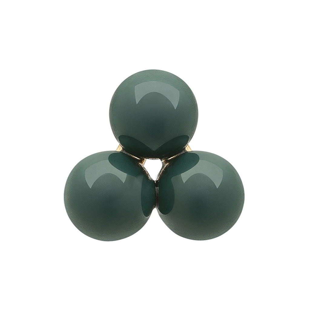 LULU Copenhagen Trio earring 1 pcs - enamel Ear stud, 1 pcs North Sea Green