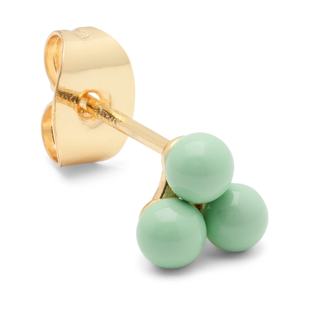 LULU Copenhagen Trio earring 1 pcs - enamel Ear stud, 1 pcs Seasalt Green