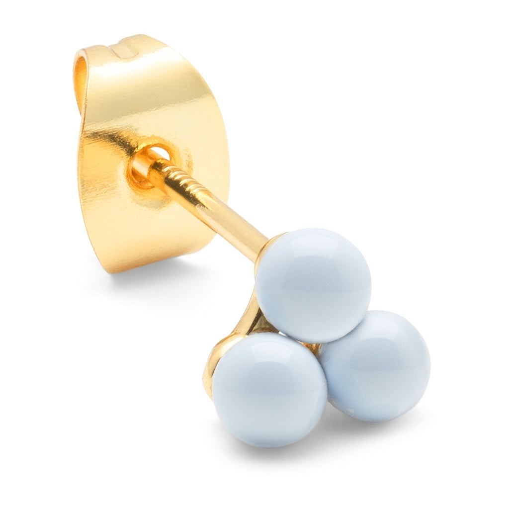 LULU Copenhagen Trio earring 1 pcs - enamel Ear stud, 1 pcs Skyride Blue
