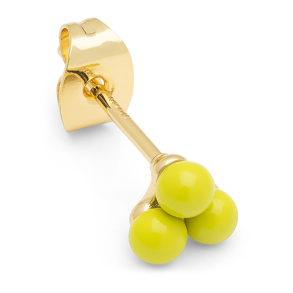 LULU Copenhagen Trio earring 1 pcs - enamel Ear stud, 1 pcs Wild Lime