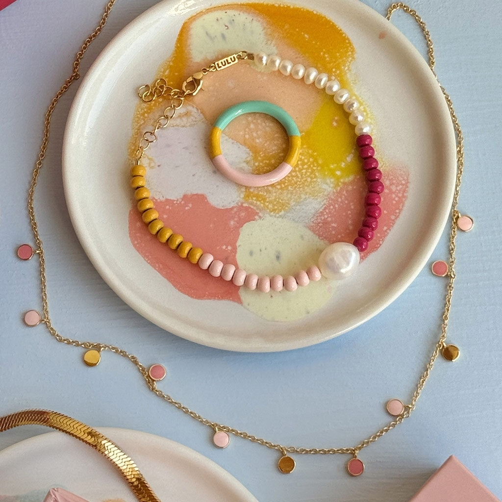 LULU Copenhagen Triple Color Ring Rings Sunset
