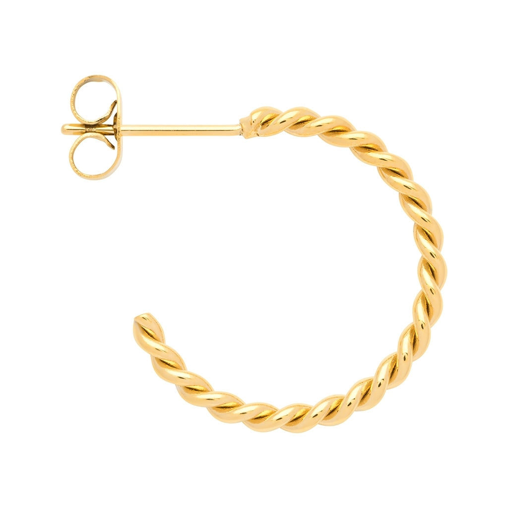 LULU Copenhagen Twisted Hoops pair Hoops Gold plated