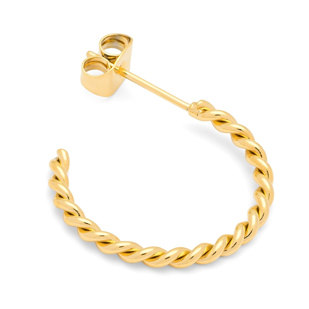LULU Copenhagen Twisted Hoops pair Hoops Gold plated