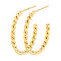 Twisted Hoops pair - Gold plated