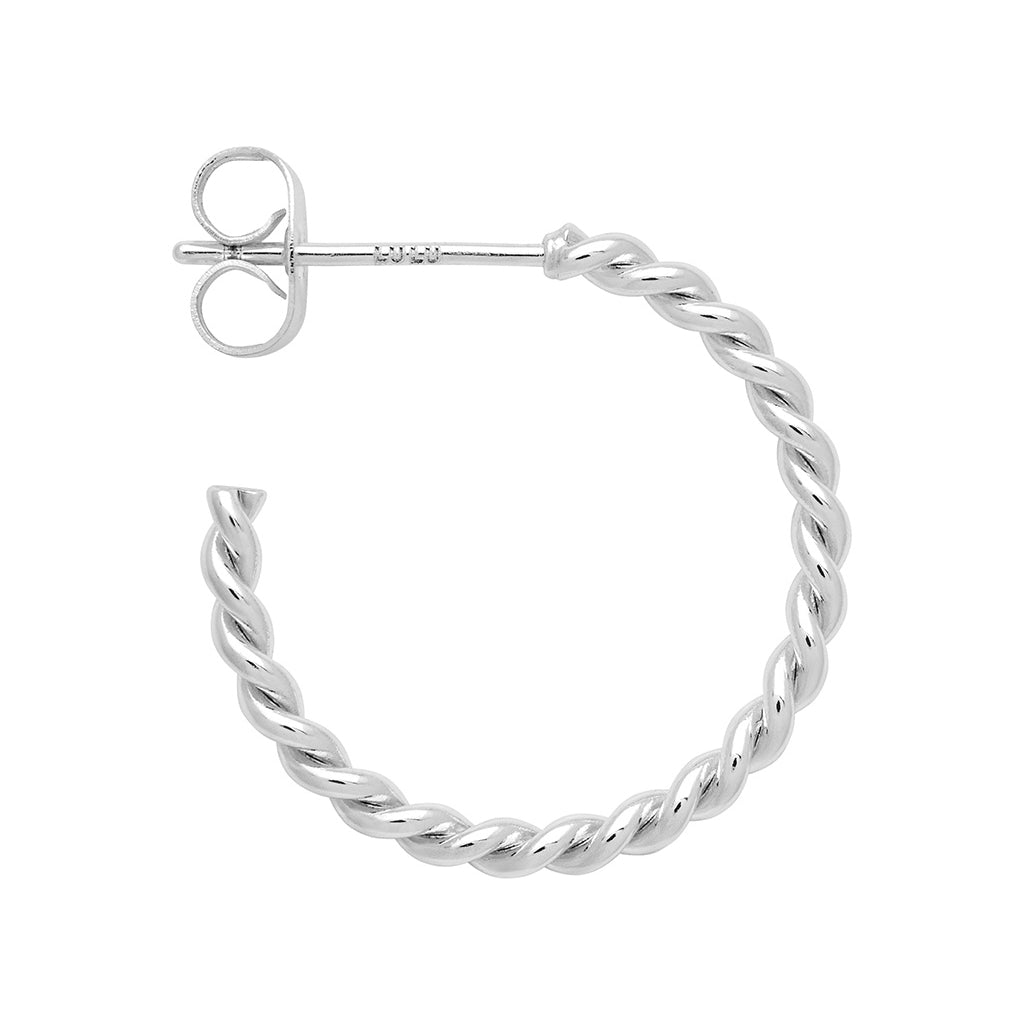 LULU Copenhagen Twisted Hoops pair Hoops Silver Plated