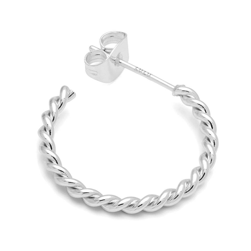 LULU Copenhagen Twisted Hoops pair Hoops Silver Plated