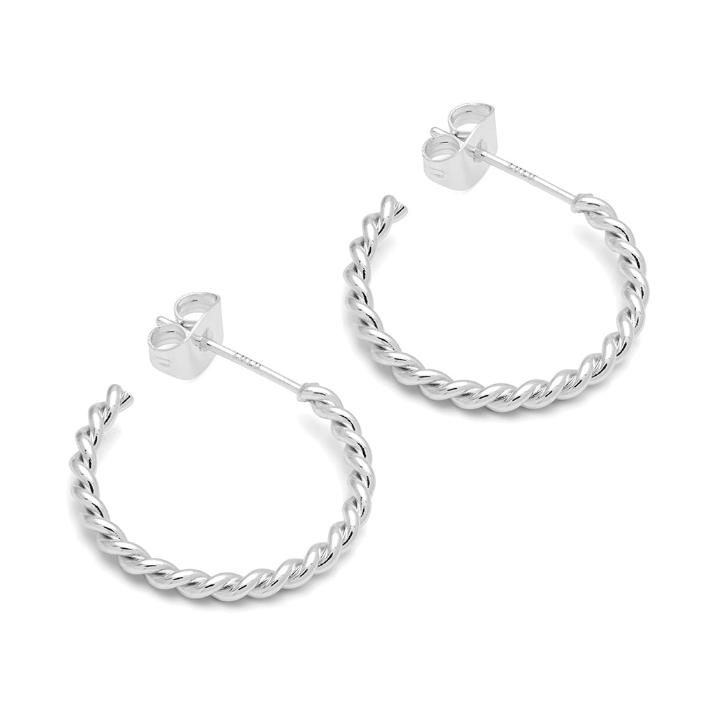 LULU Copenhagen Twisted Hoops pair Hoops Silver Plated