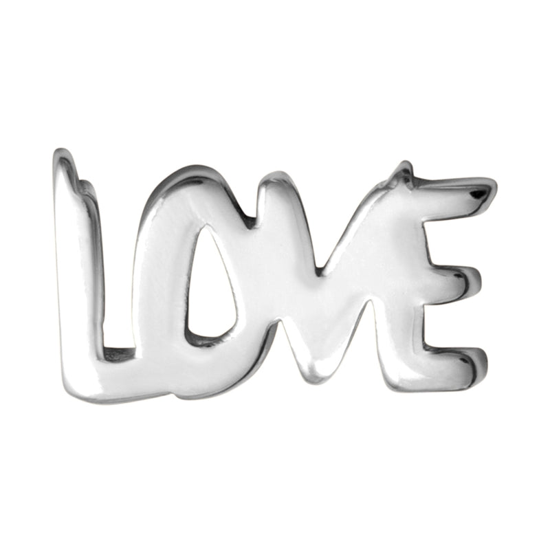 LULU Copenhagen Word - Love 1 pcs Ear stud, 1 pcs Silver