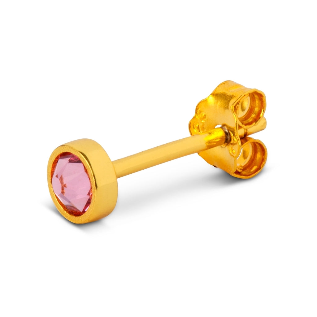 LULU Copenhagen Bling earring 1 pcs gold plated Ear stud, 1 pcs Light Rose