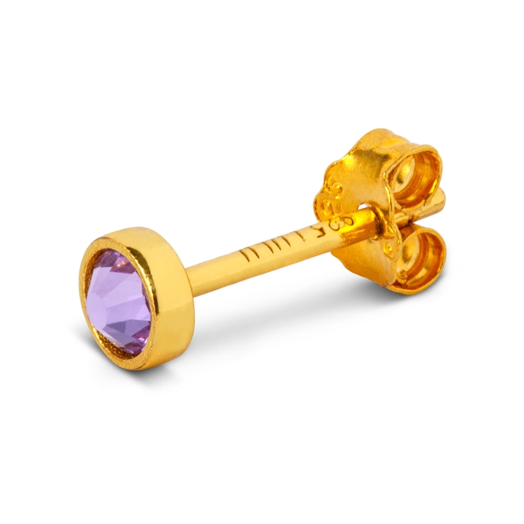 LULU Copenhagen Bling earring 1 pcs gold plated Ear stud, 1 pcs Violet