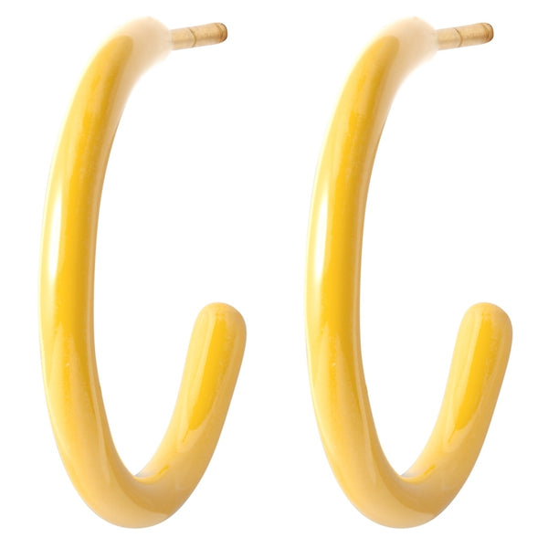 LULU Copenhagen Color Hoops Medium pair Hoops Yellow