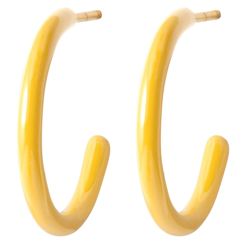 Yellow plastic clearance hoop earrings