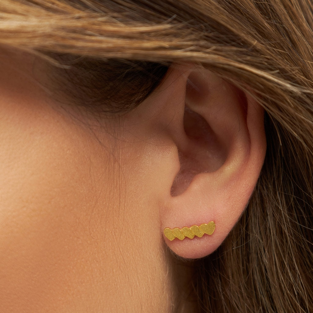 LULU Copenhagen Domino Hearts 5 earring 1 pcs Ear stud, 1 pcs Gold plated
