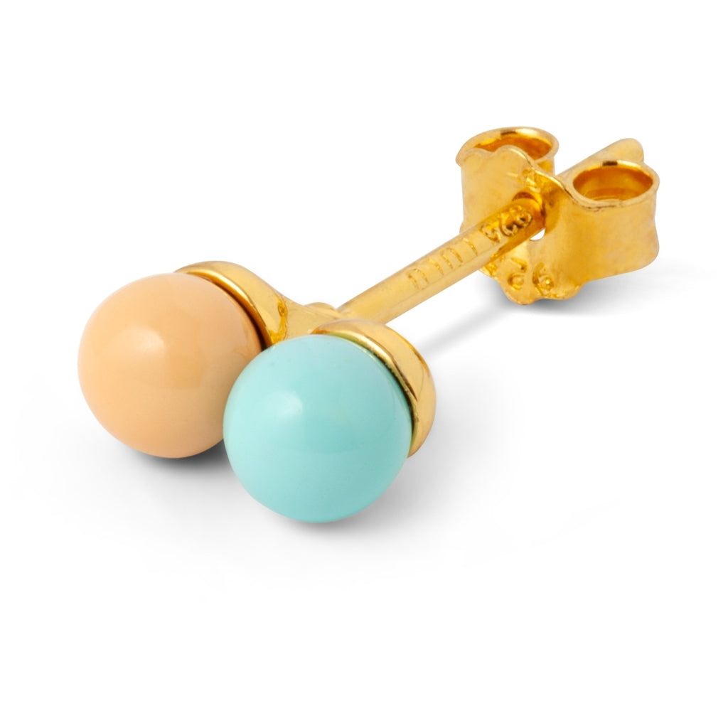 LULU Copenhagen Double Color Ball earring 1 pcs Ear stud, 1 pcs Mint/Dessert Mist