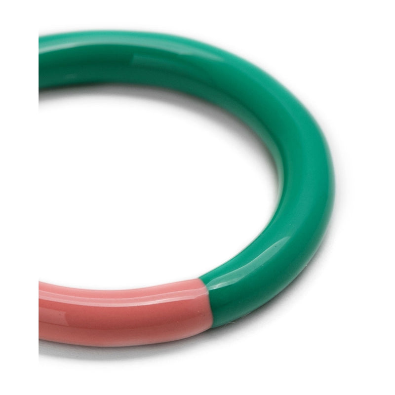 LULU Copenhagen Double Color Ring Rings Light Green - Burnt Coral