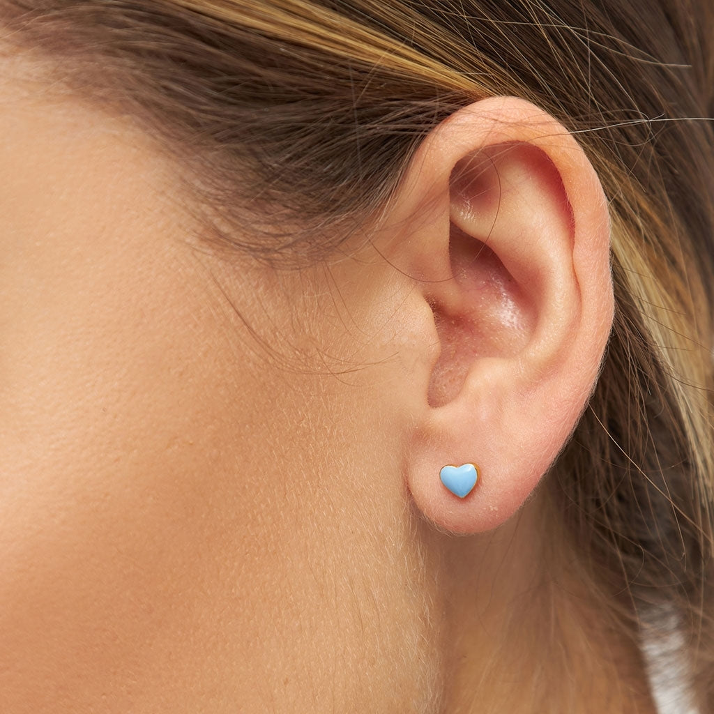 LULU Copenhagen Love U earring 1 pcs Ear stud, 1 pcs Light Blue