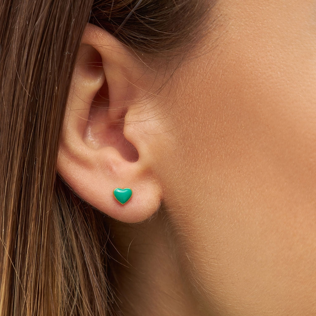LULU Copenhagen Love U earring 1 pcs Ear stud, 1 pcs Light Green