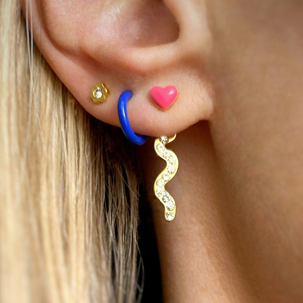 LULU Copenhagen Love U earring 1 pcs Ear stud, 1 pcs Pink