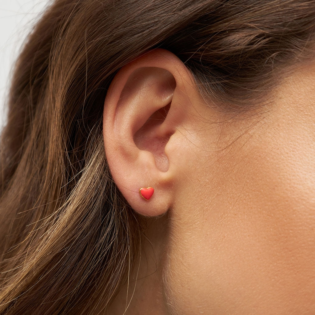LULU Copenhagen Love U earring 1 pcs Ear stud, 1 pcs Red
