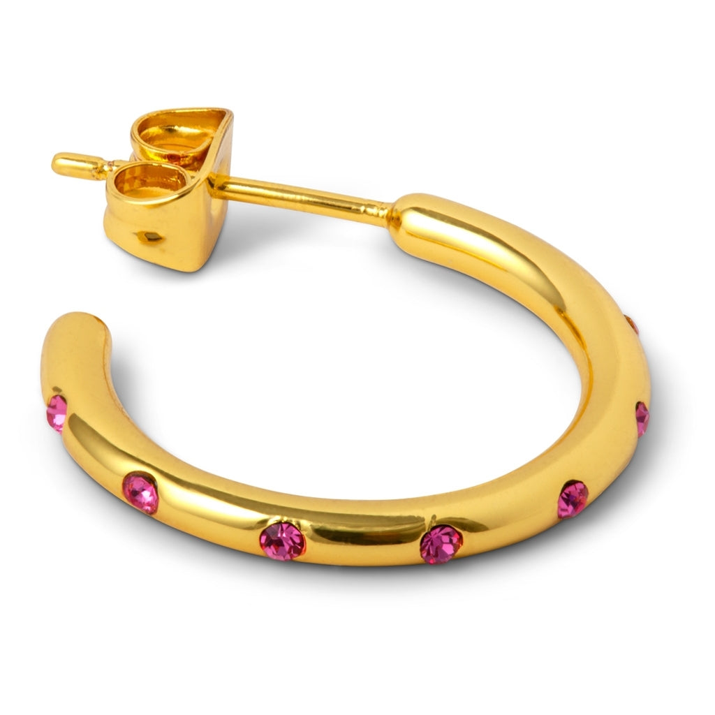 LULU Copenhagen OMG Hoops Medium pair gold plated Hoops Rose