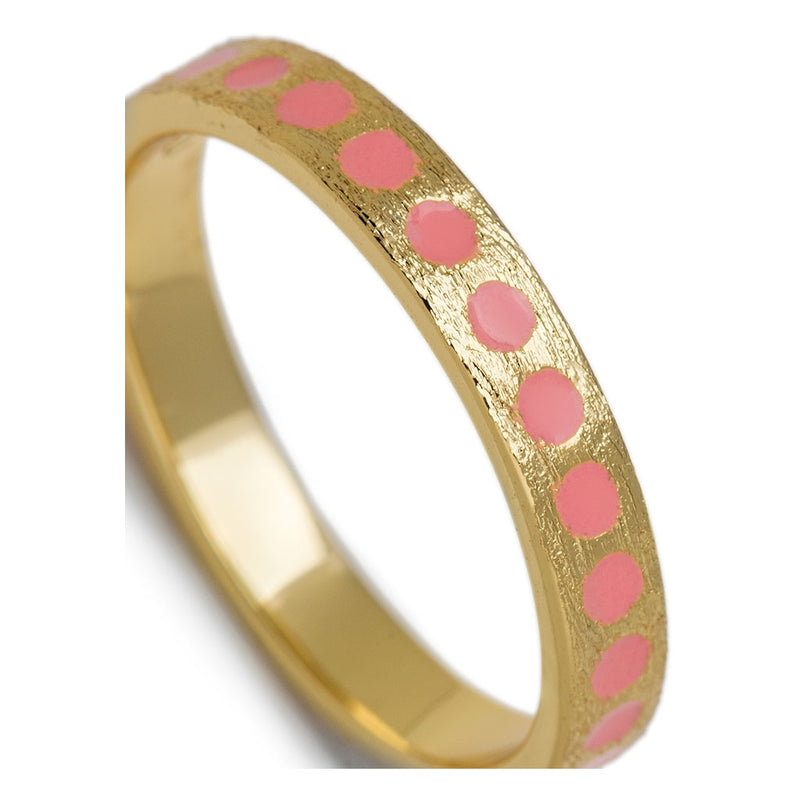 LULU Copenhagen Pattern Ring gold plated Rings Burnt Coral