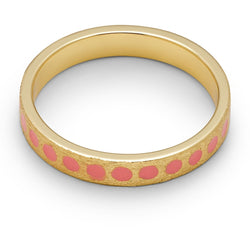 LULU Copenhagen Pattern Ring gold plated Rings Burnt Coral