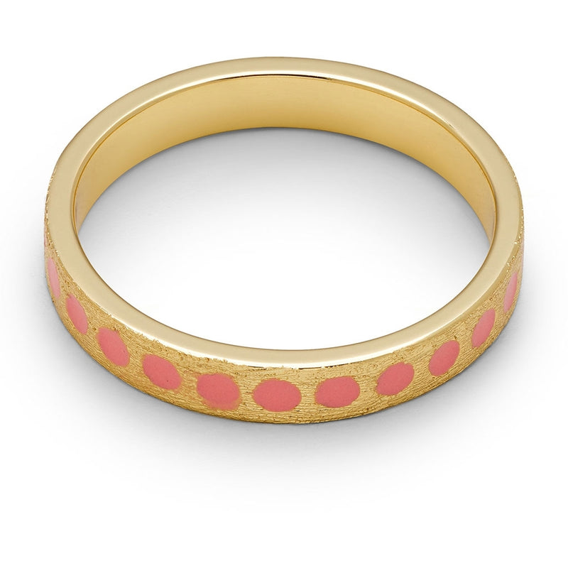 LULU Copenhagen Pattern Ring gold plated Rings Burnt Coral