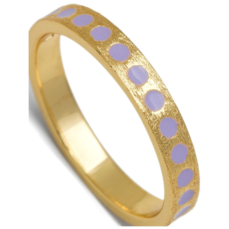 LULU Copenhagen Pattern Ring gold plated Rings Purple