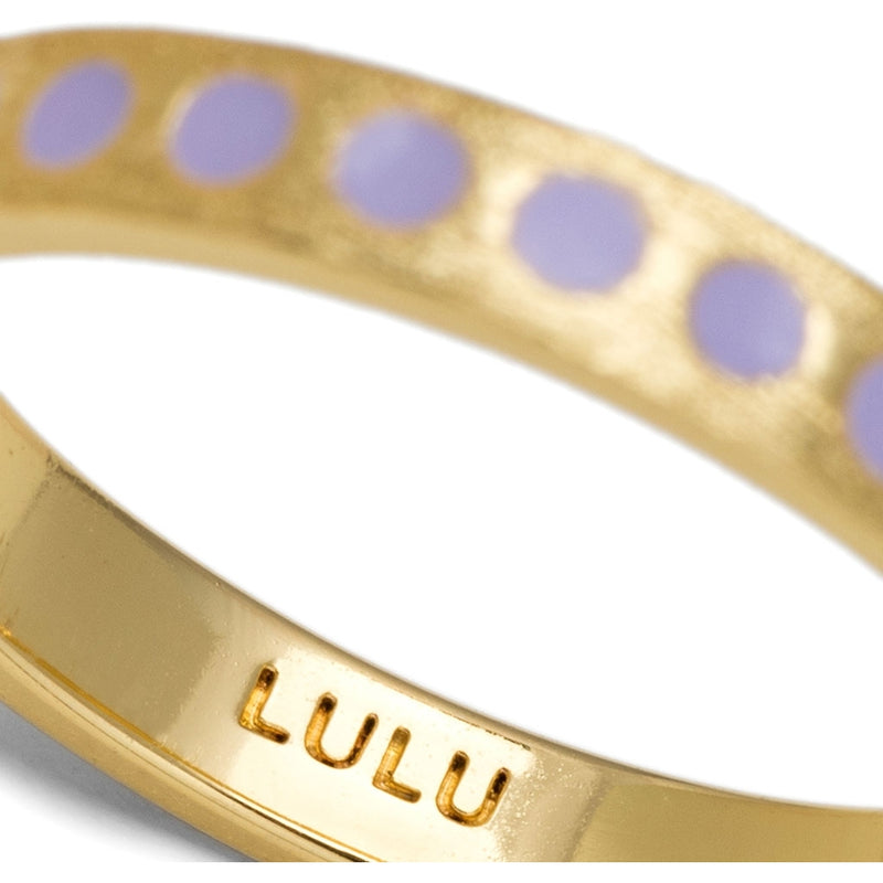 LULU Copenhagen Pattern Ring gold plated Rings Purple